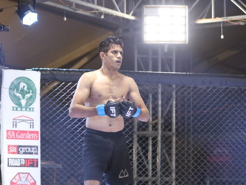 Amjad Khan in the cage at IFT Fight Pass Lahore